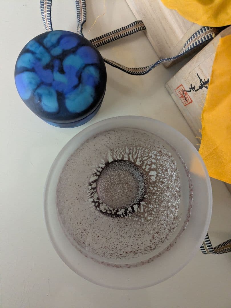 高橋幸夫 ガラス　抹茶碗 ガラス棗（ガラスなつめ）木箱入り