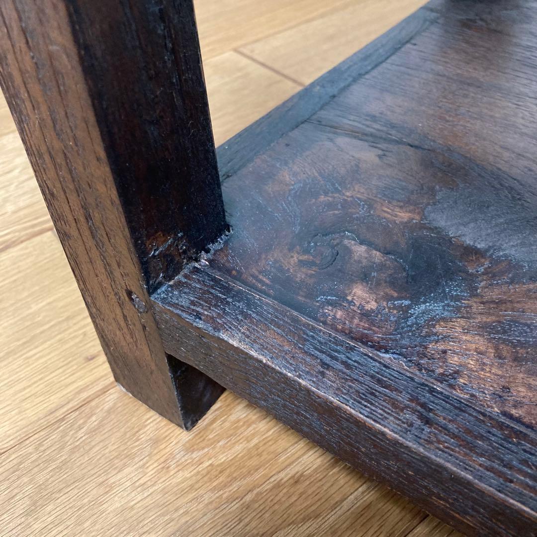 サイドテーブル チーク材 真鍮 ダークブラウン