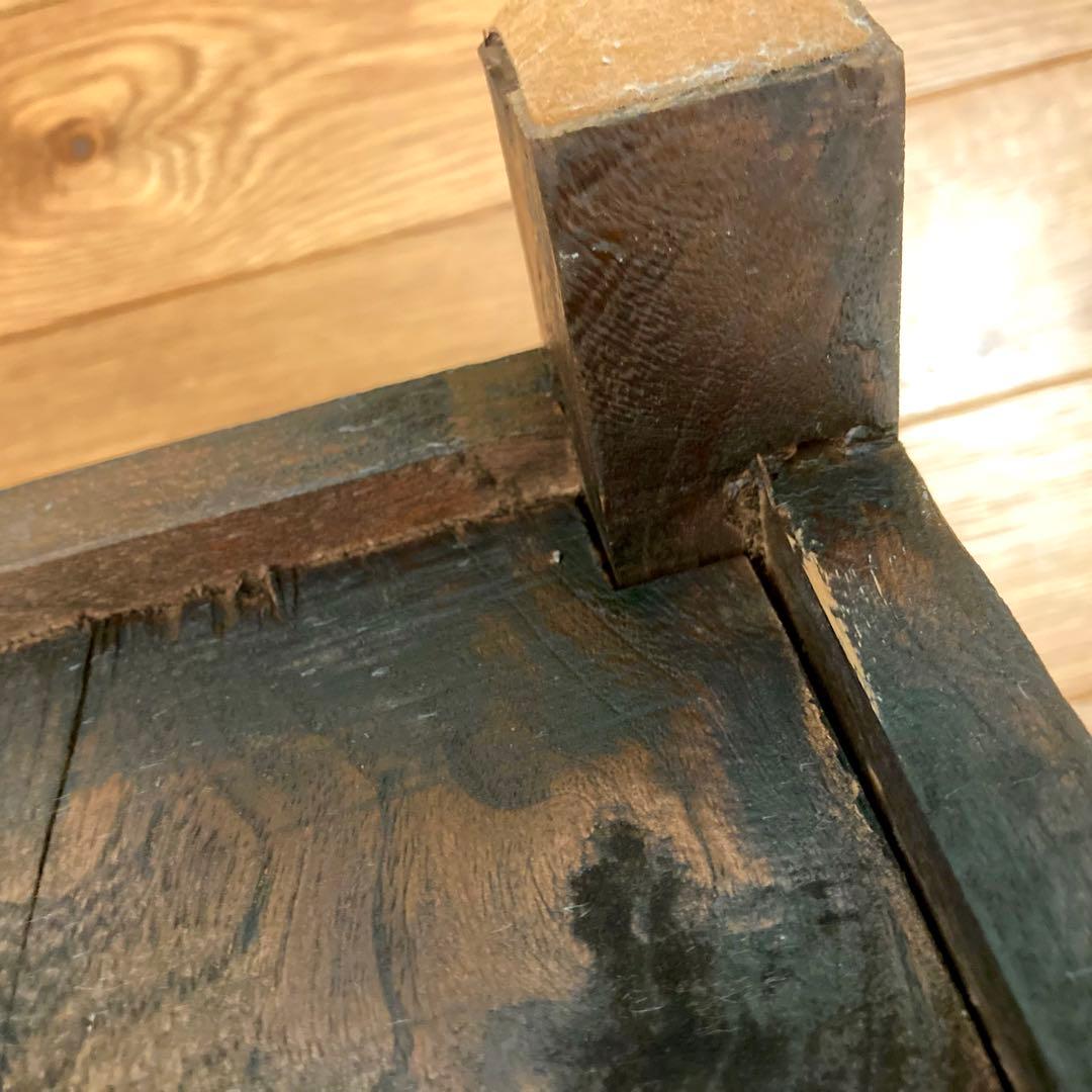 サイドテーブル チーク材 真鍮 ダークブラウン