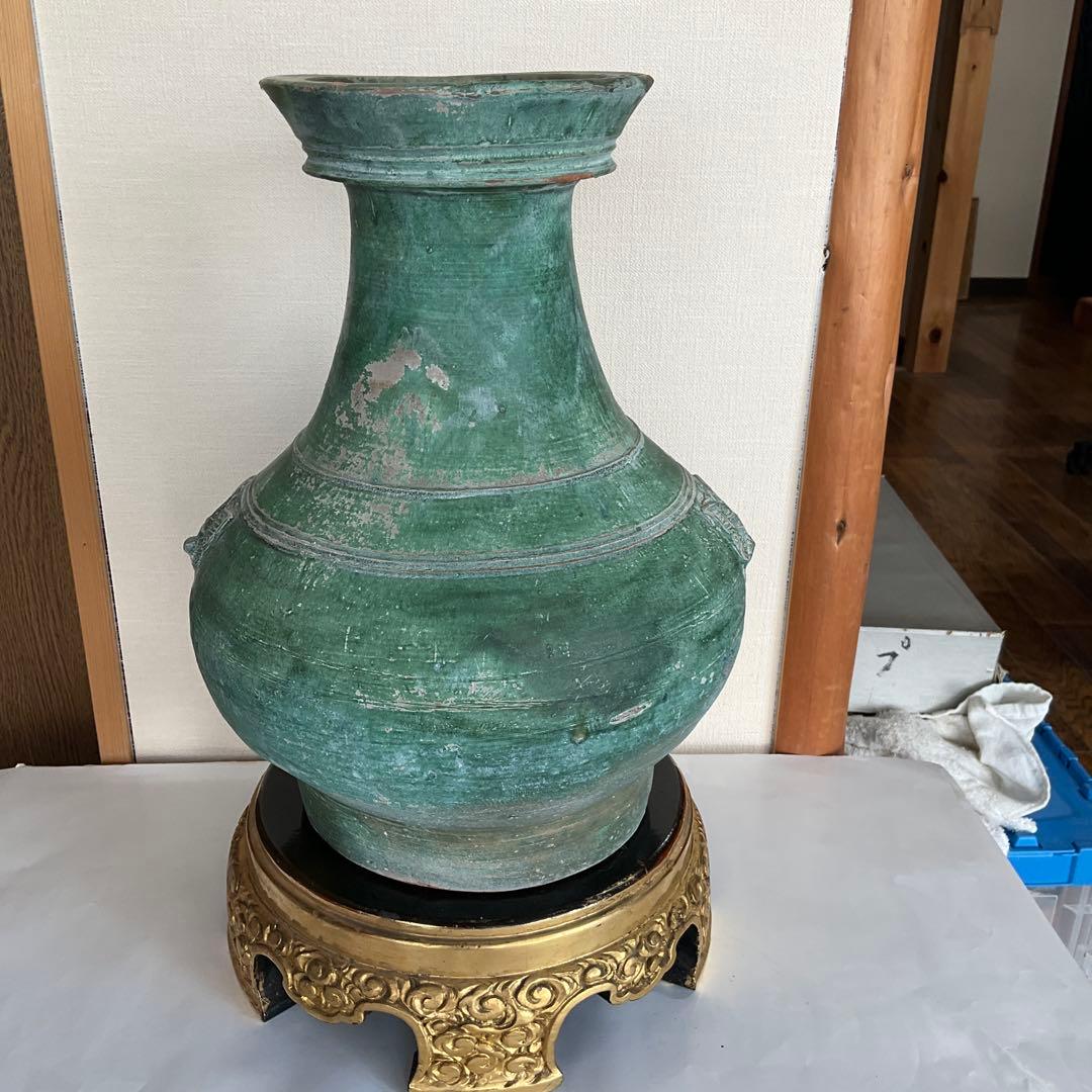 中国　漢緑釉獸面壺　後漢時代(2世紀頃)