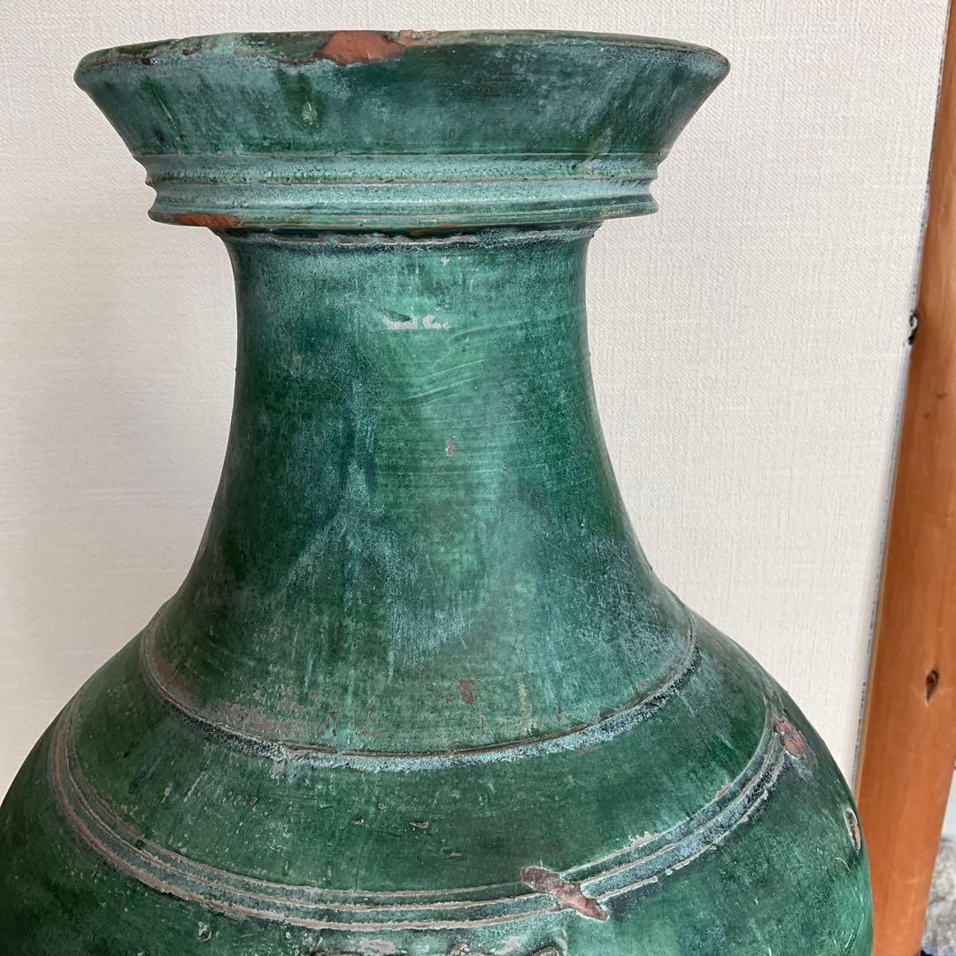 中国　漢緑釉獸面壺　後漢時代(2世紀頃)