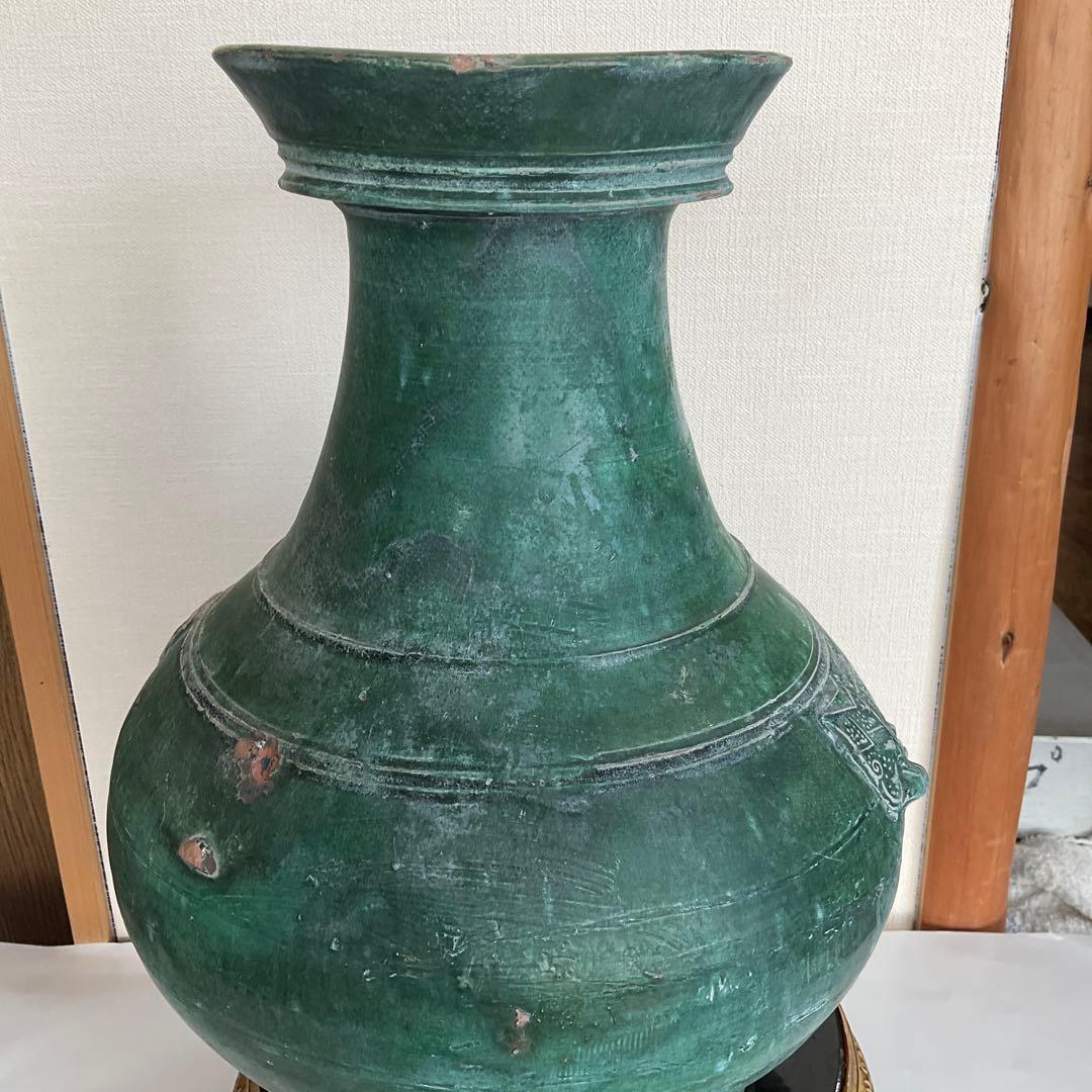 中国　漢緑釉獸面壺　後漢時代(2世紀頃)