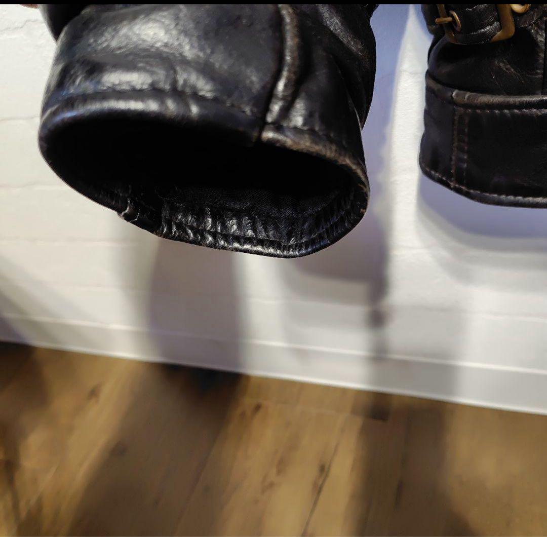 Schott シングルライダース ブラック 茶芯　36