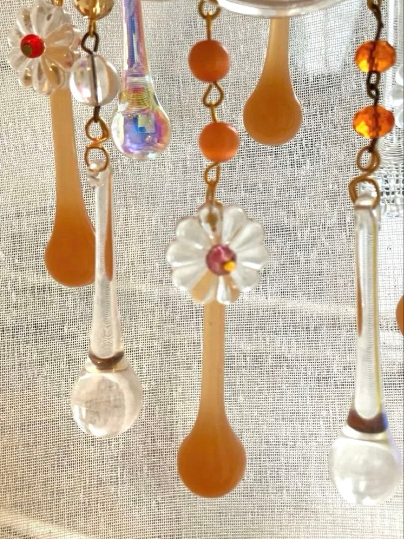 （専用）ミニシャンデリア　1920年　（オレンジドロップ）　オパリン　フランス