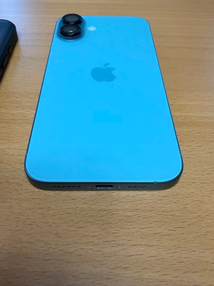 Apple iPhone 16 Plusティール　バッテリー100% ケース付き