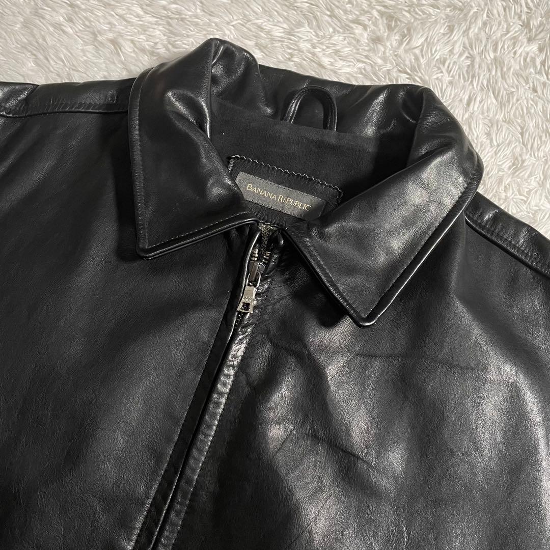 90s バナナリパブリック レザージャケット ライダースジャケット 襟付き