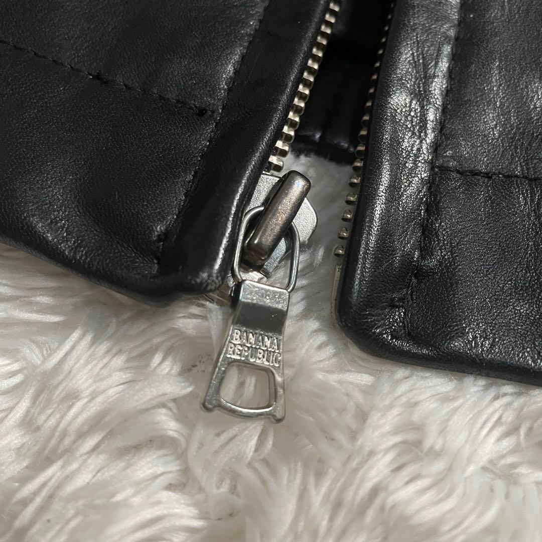 90s バナナリパブリック レザージャケット ライダースジャケット 襟付き