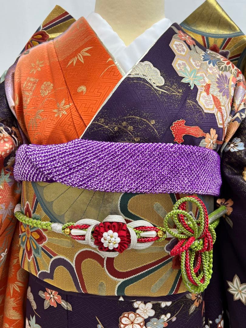 振り袖　フルセット　長襦袢付　染め分け　成人式　振袖　金彩加工　624