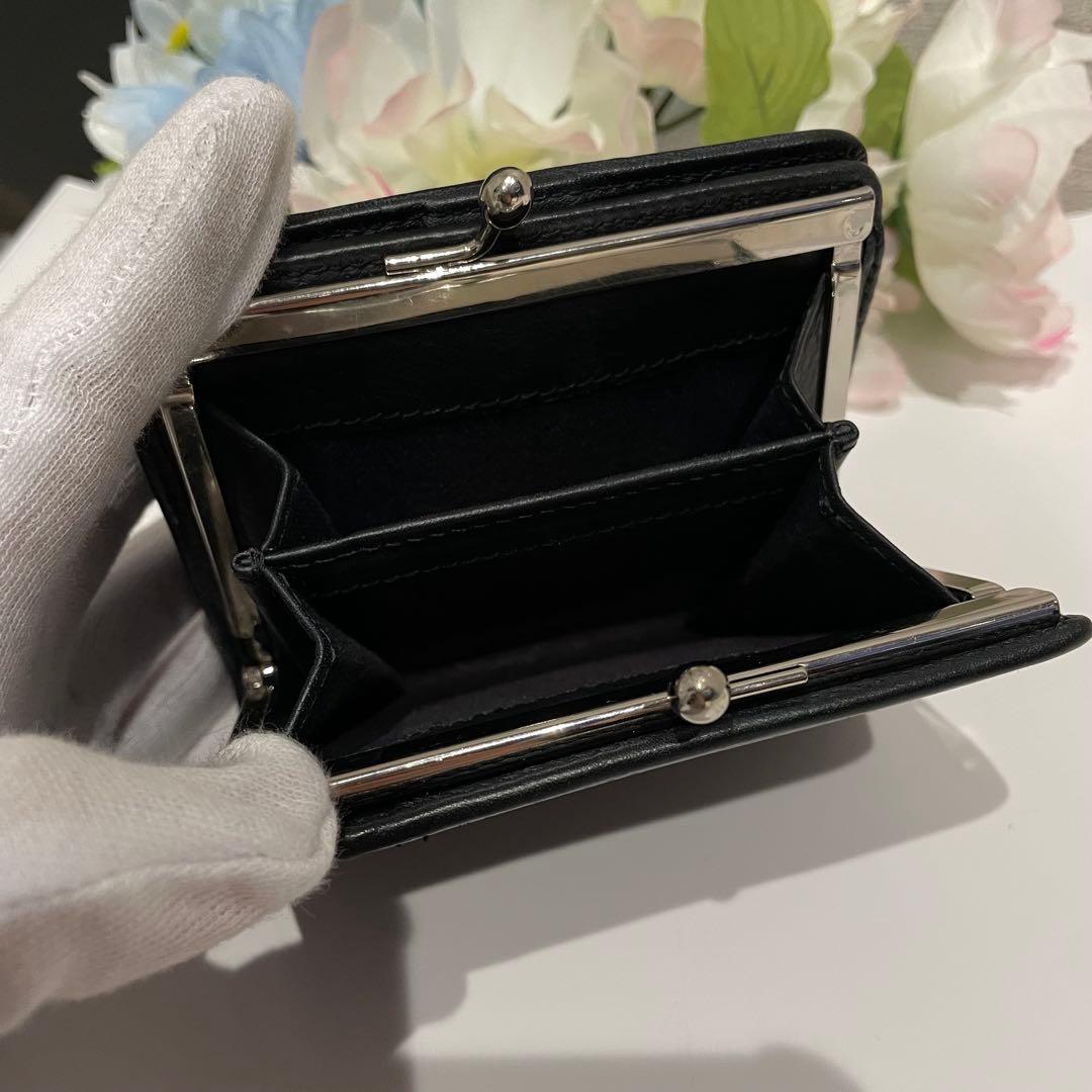 【廃盤】ヴィヴィアンウエストウッド ビッグオーブ がま口 2つ折り財布 ブラック