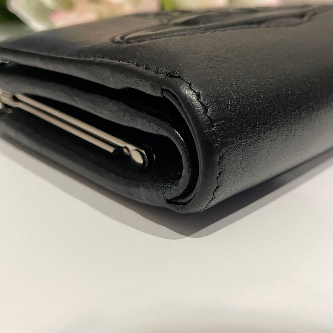 【廃盤】ヴィヴィアンウエストウッド ビッグオーブ がま口 2つ折り財布 ブラック