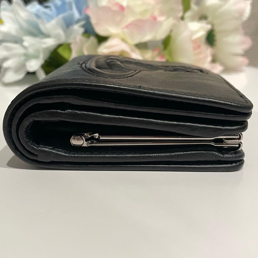 【廃盤】ヴィヴィアンウエストウッド ビッグオーブ がま口 2つ折り財布 ブラック