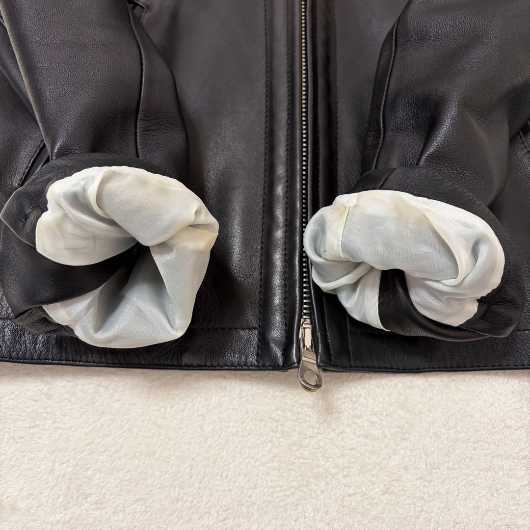 【美品】CINQUANTA メンズシングルライダース ブラック 46