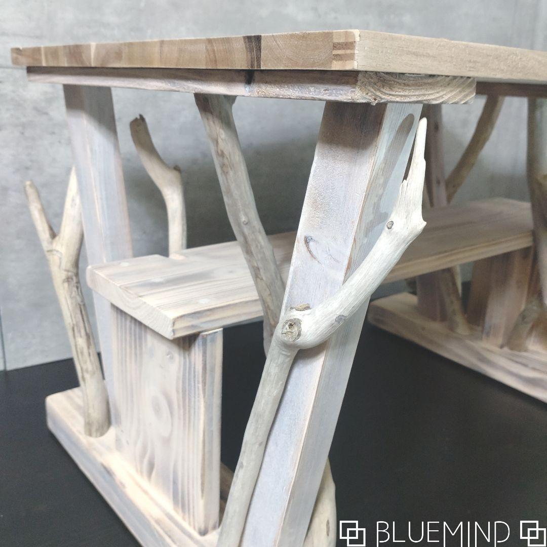 No.1099 化粧板がキレイなの流木の２段テーブル 流木インテリア