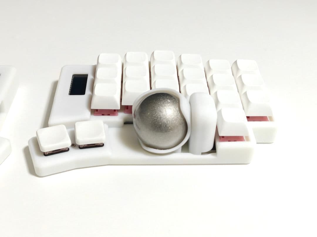 keyball44 完成品 自作キーボード 左右分割 ホワイト