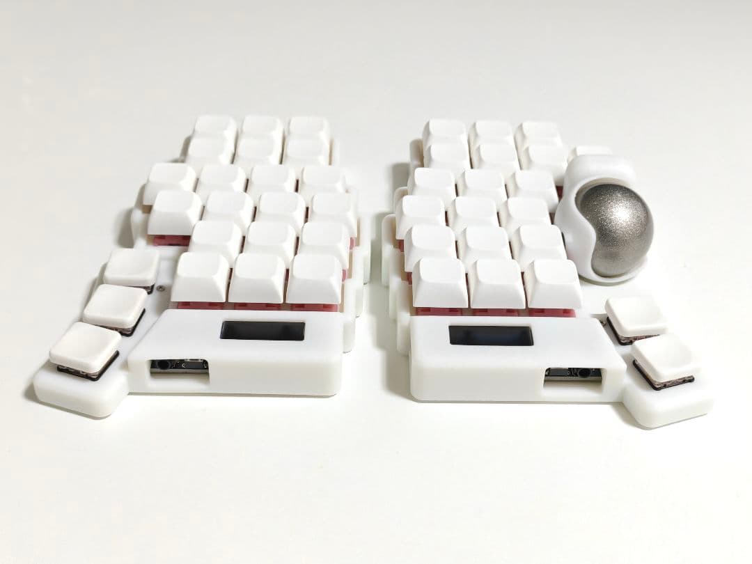 keyball44 完成品 自作キーボード 左右分割 ホワイト
