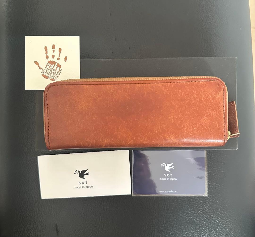 sot プエブロレザーペンケース　キャメル
