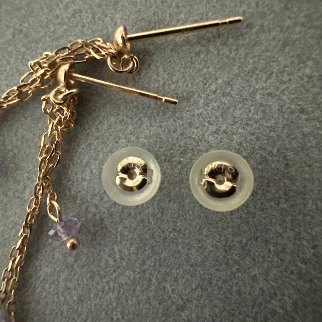 K18刻印ピアス アメジスト