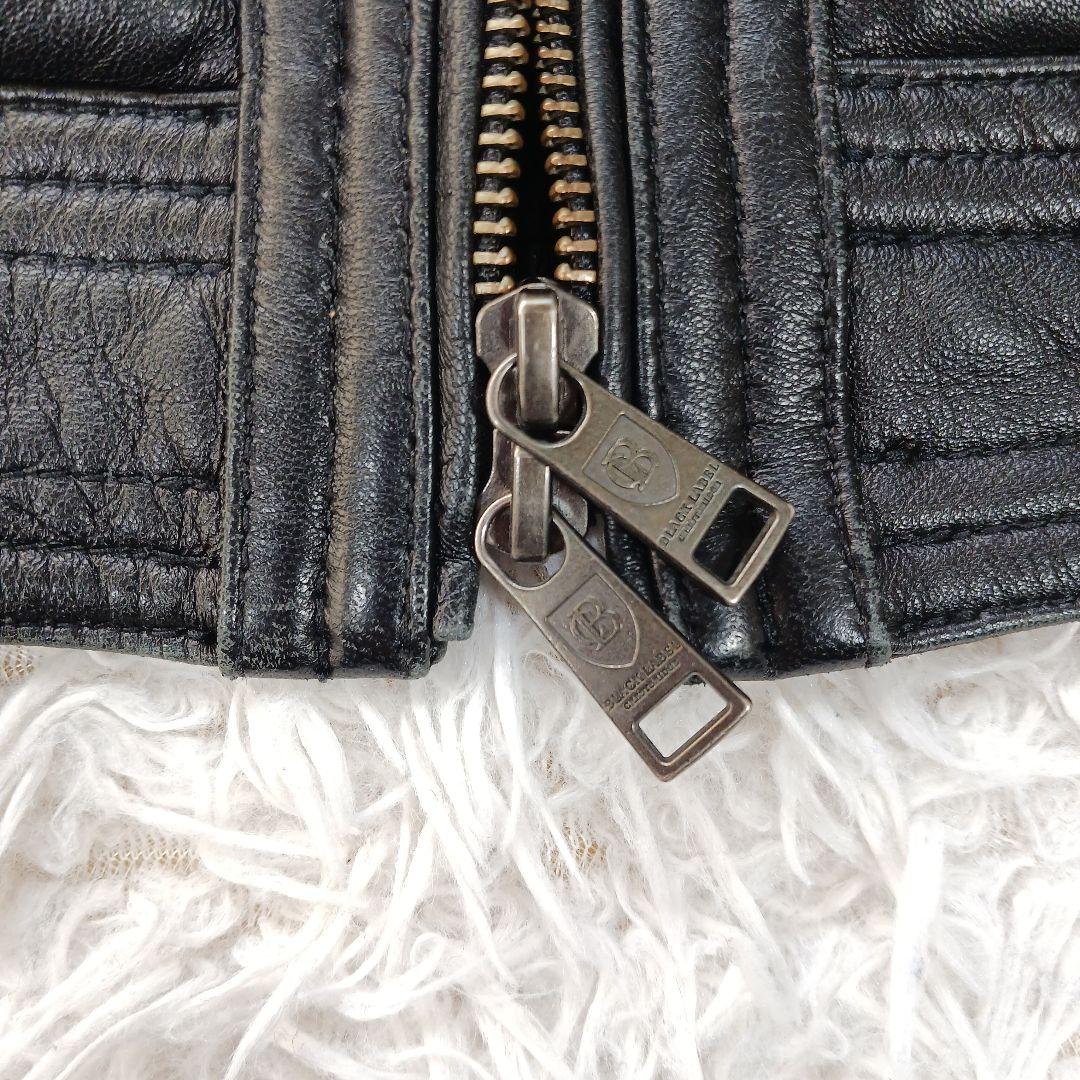 ✨美品✨ブラックレーベル　レザーライダース ラビットファー　ブラック　サイズM