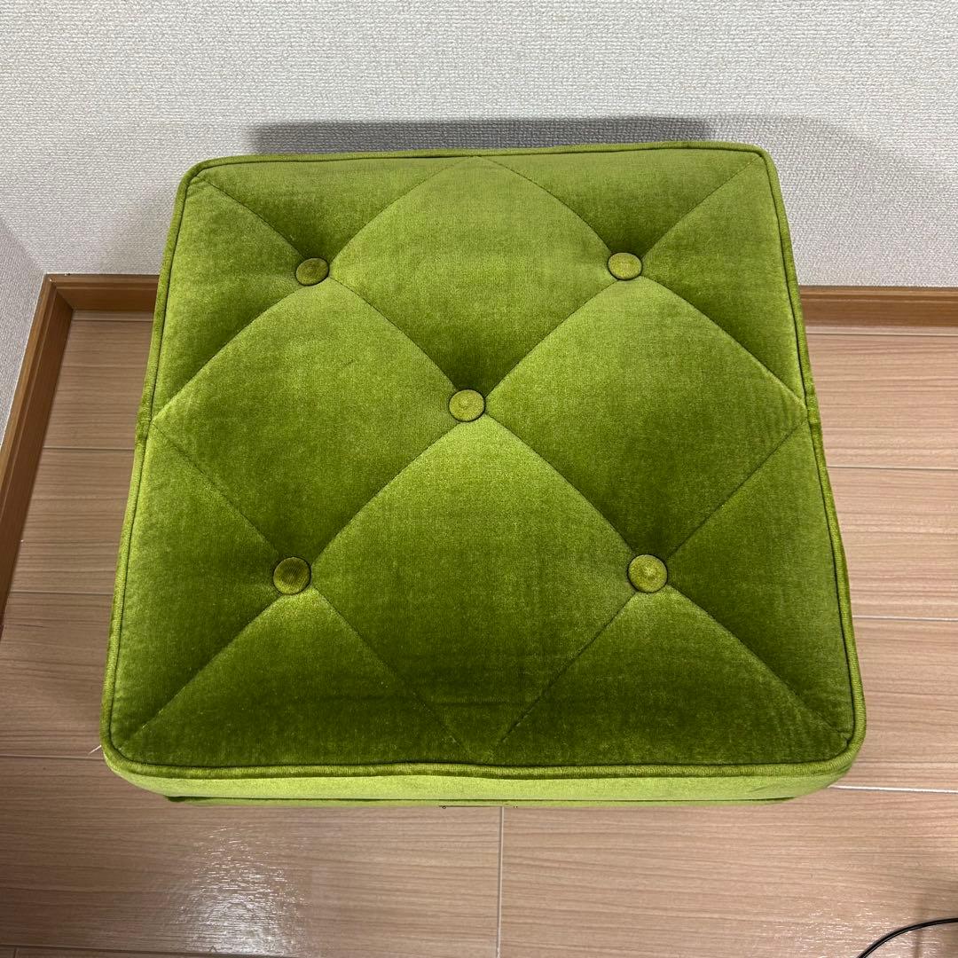 【美品】カリモク60 X36206 モケットグリーン オットマン