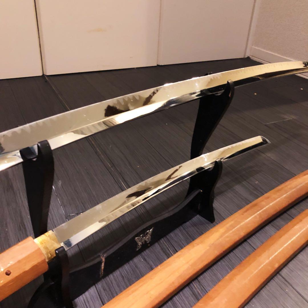 模造刀 白鞘 合金製 大小セット　長脇差　2本　拵え　太刀