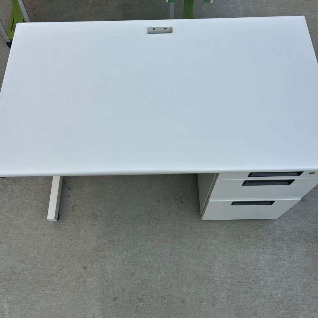 プラス フラットライン 片袖デスク W1200 ホワイト 事務机 オフィス