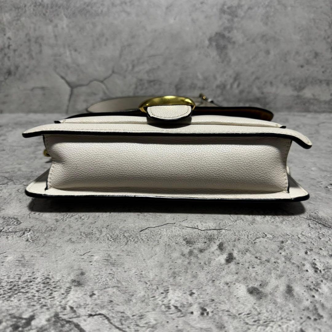 美品✨️コーチ ショルダーバッグ タビー シボ革 レザー アイボリー F3995