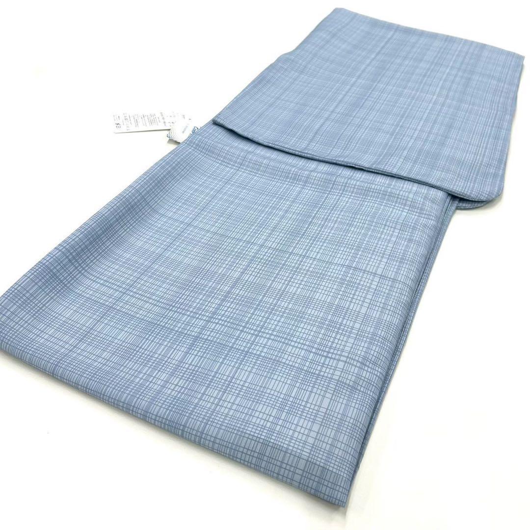 浴衣　夏　単着物　ブルーグレー　吸湿速乾　半幅帯　ターコイズ　2点　0630⑦