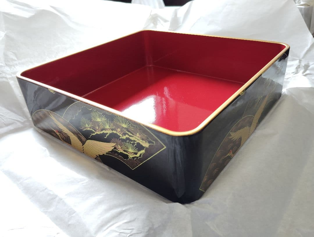 漆器 重箱 三段（鶴）No.1