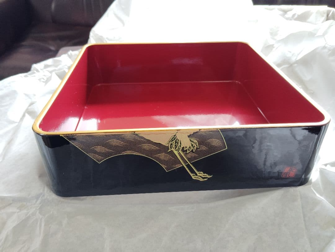 漆器 重箱 三段（鶴）No.1