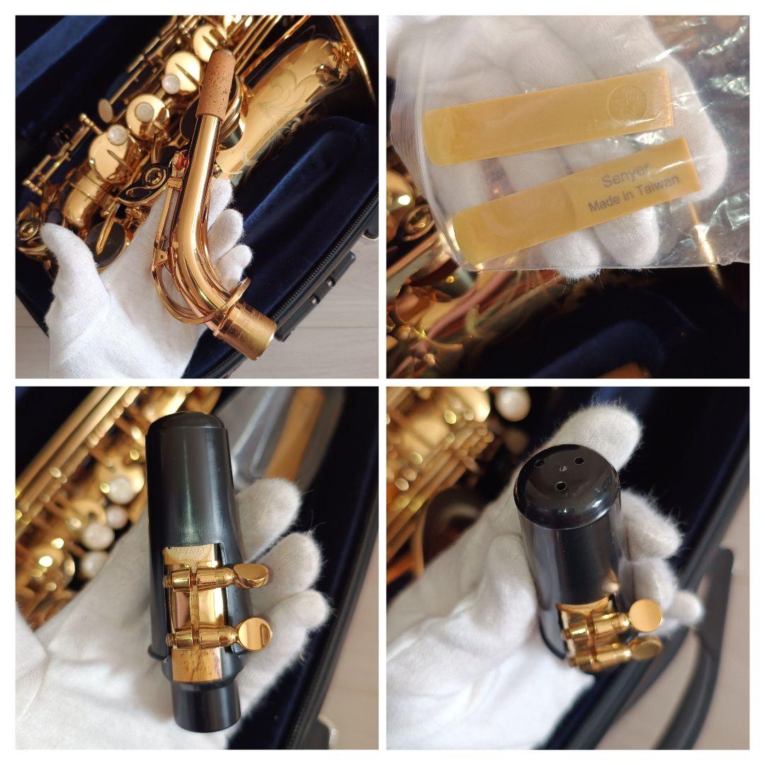 アルトサックス ゴールド本体とケースと多数付属品　展示品　美品