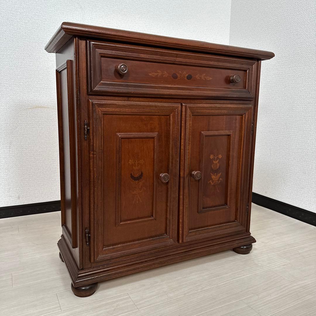イタリア製 象嵌細工 アンティークスタイル コンソール キャビネット i4-2※