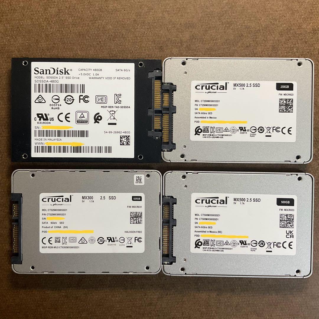 2.5インチ SATA SSD 4個セット
