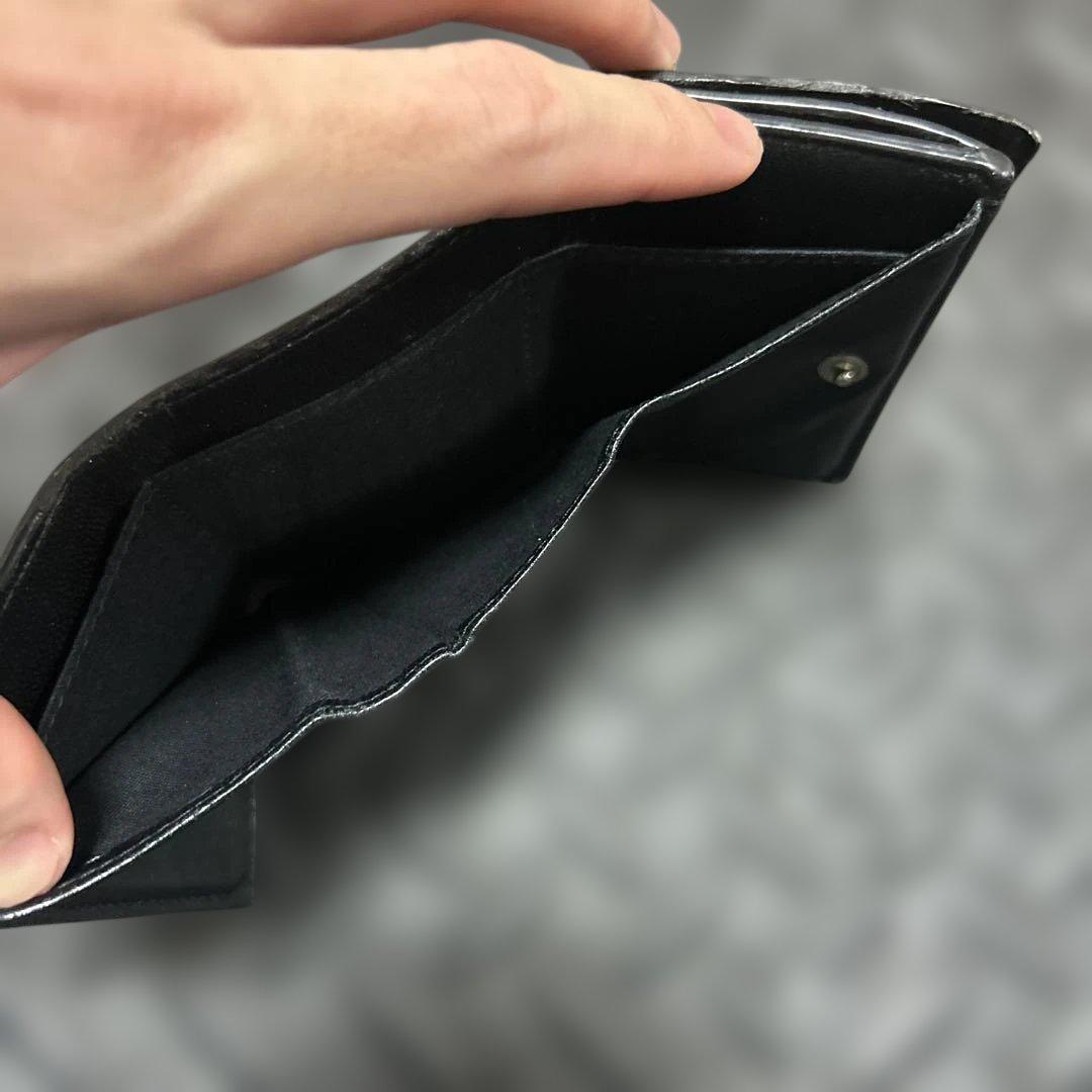 BALENCIAGA ブラック 三つ折り財布　クロコ柄