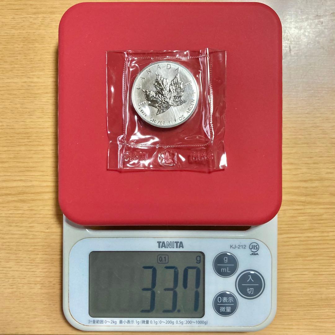 1989　メイプルリーフ銀貨　1オンス　31.1g　純銀　　カナダ　古銭