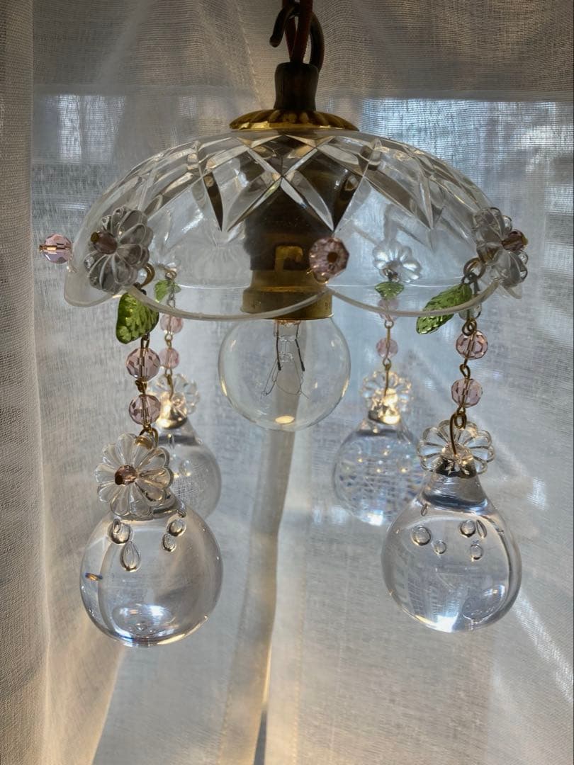 ミニシャンデリア（雫）1920年　フランス　アンティーク　ランプシェード