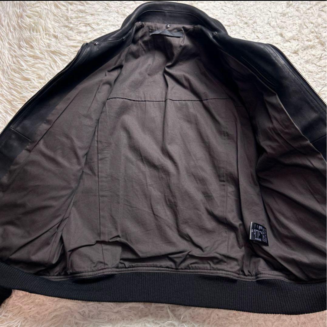 希少牛革riri ジップ レザー トリズラー ジャケット ブラック