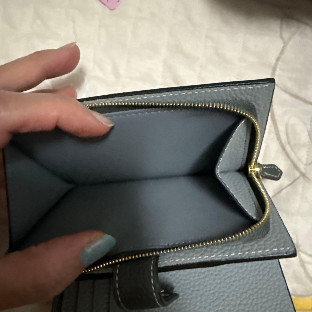 ダークグレー 二つ折り財布 本革