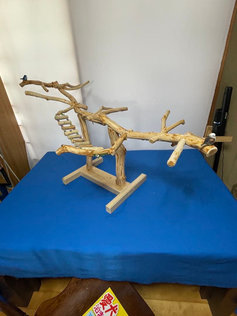 天然木白木卓上横タイプバードジム