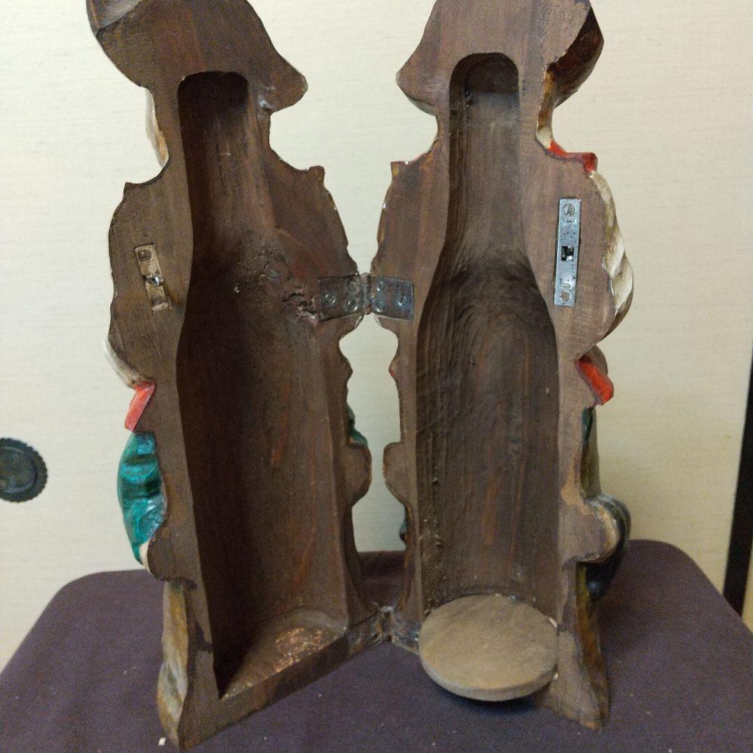 木彫り ドンキホーテとサンチョパンサ 人形セット