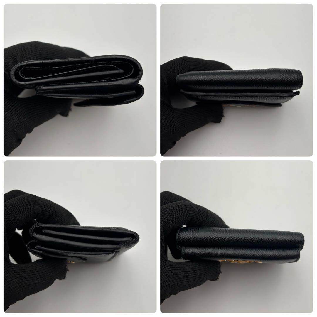 PRADA プラダ / サフィアーノメタルコンパクトウォレット ブラック