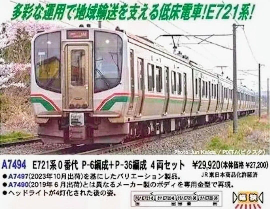 型番 A7494 E721系0番代 　クモハE721-6（T）＋クハE720-6