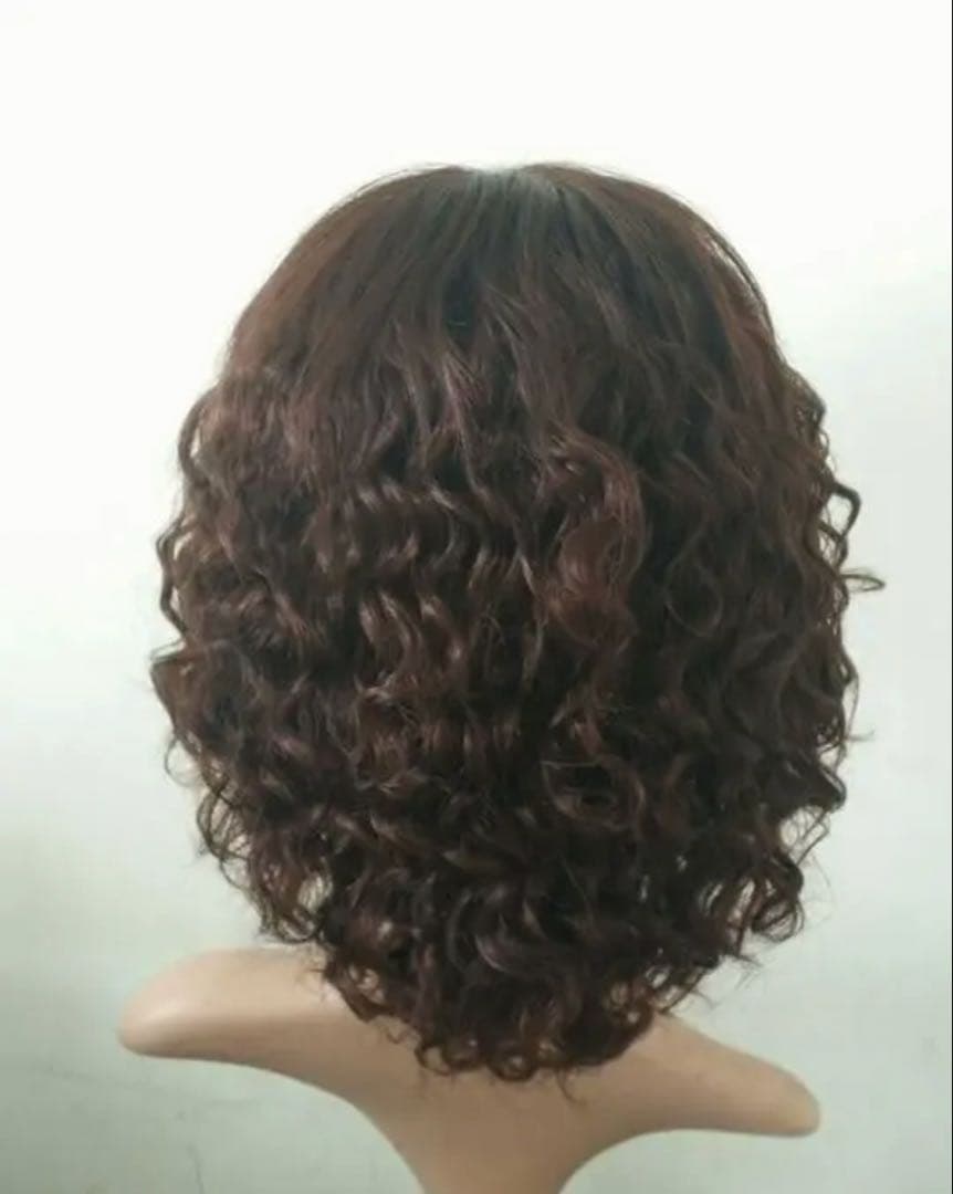 人毛100% ウェーブがかわいい ボブ かつら・ウィッグZ87