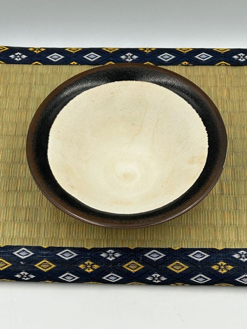 ★0053宋時代　河南窯 黒覆輪白釉碗 斗笠碗 ★天目茶碗 茶道具 茶器