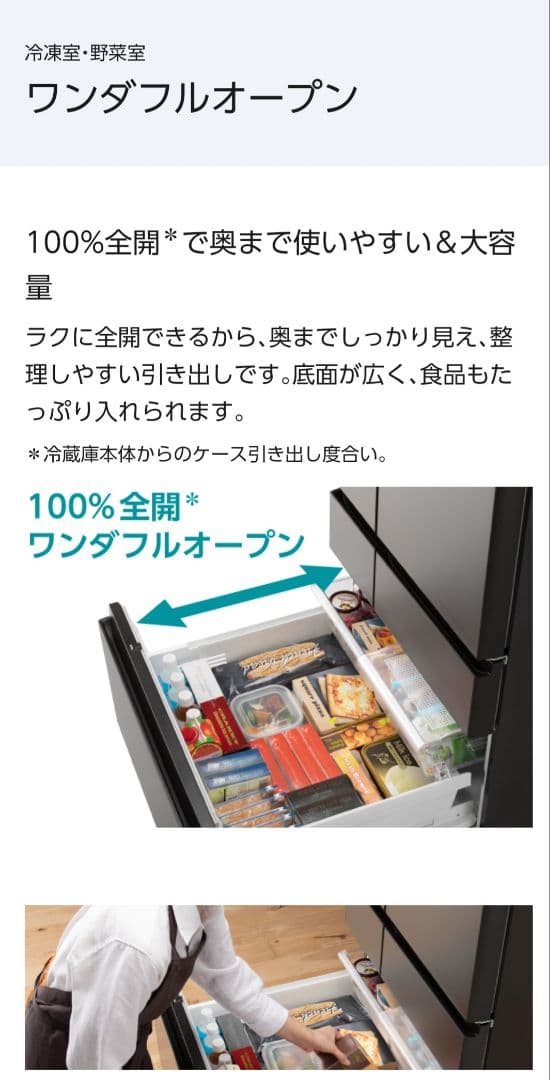 Panasonic NR-F554WPX-X　冷蔵庫　取扱説明書あり