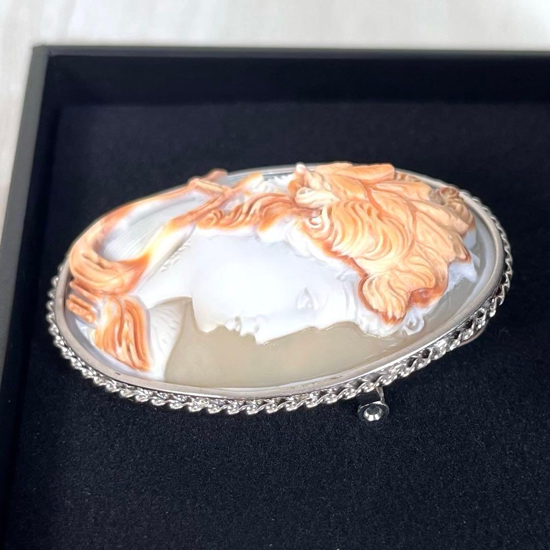 【未使用級】Giuseppe Tesoriere作　カメオ ブローチ　証明書付き