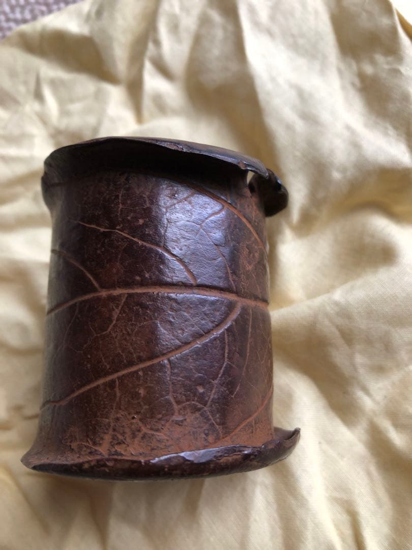 蓋置　一葉　須賀月真氏作　共箱入