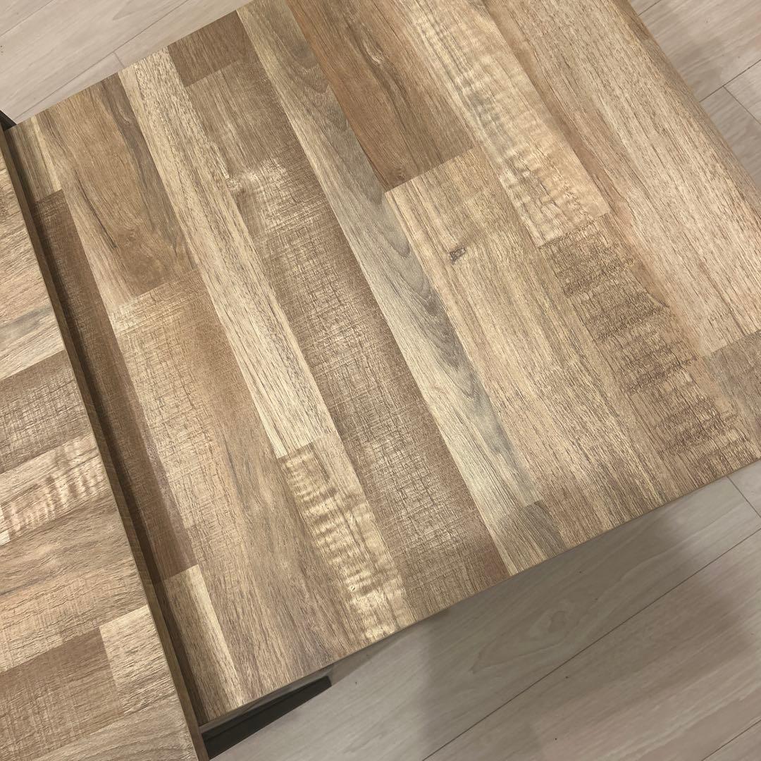 LOWYA ネストテーブル FJナチュラル／ブラック ローテーブル 2個セット