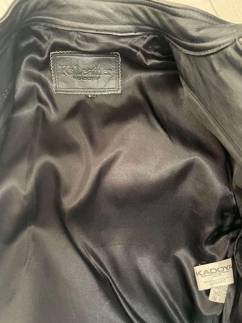 カドヤ　本革　シングルライダースジャケット　プロテクター入り