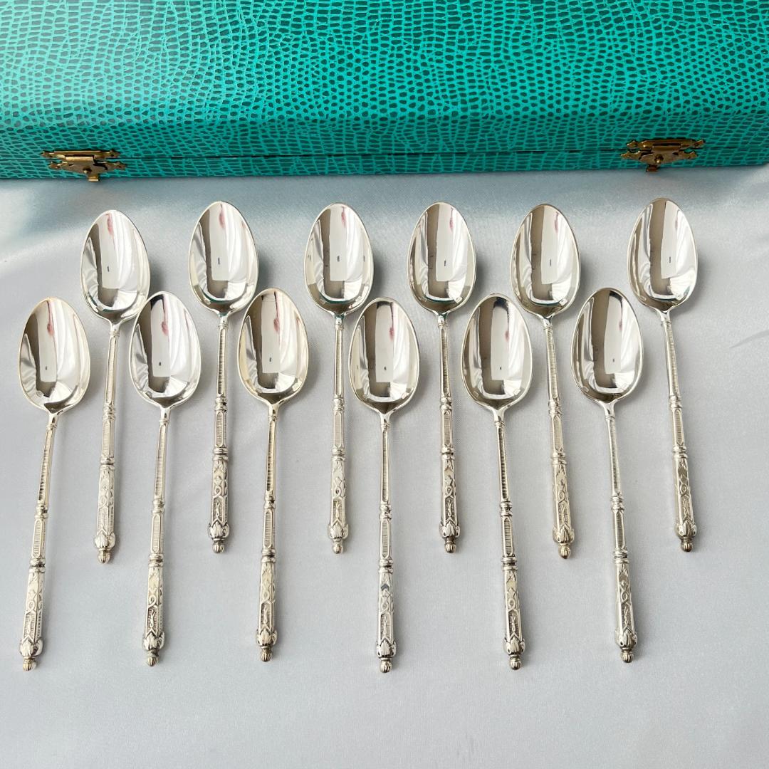 【SFAM】 ロシア様式のコーヒースプーン 12本組 仏蘭西 13.5cm