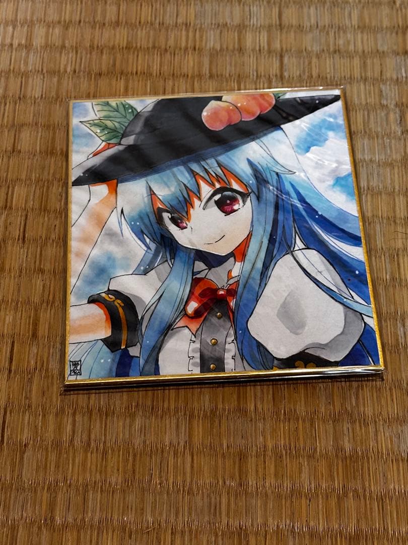 東方プロジェクト　比那名居天子　手書き色紙